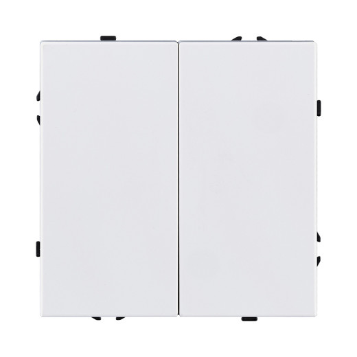 Выключатель 2-клавишный проходной 10А/250В, белый глянцевый Kollinger Eclipse EC-005WG