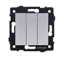 Выключатель 3-клавишный 10А/250В, серый Kollinger REA-S-012GY для Aspekt, Eleganz, Reflex