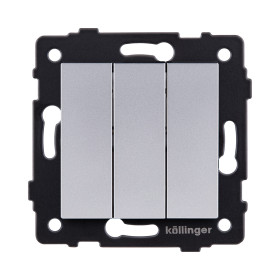 Выключатель 3-клавишный 10А/250В, серый Kollinger REA-S-012GY для Aspekt, Eleganz, Reflex