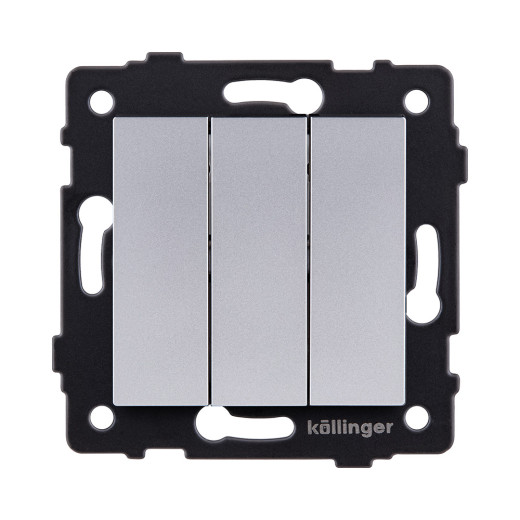 Выключатель 3-клавишный 10А/250В, серый Kollinger REA-S-012GY для Aspekt, Eleganz, Reflex