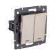 Выключатель 2-клавишный 10А/250В с LED подсветкой, золотой Kollinger REA-S-008GD для Aspekt, Eleganz, Reflex