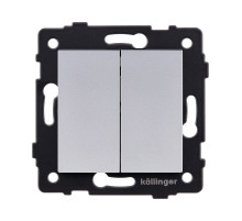 Выключатель 2-клавишный проходной 10А/250В, серый Kollinger REA-S-009GY для Aspekt, Eleganz, Reflex