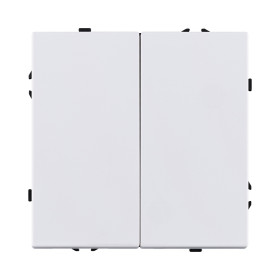 Выключатель кнопочный 2-клавишный 10А/250В, белый глянцевый Kollinger Eclipse EC-025WG