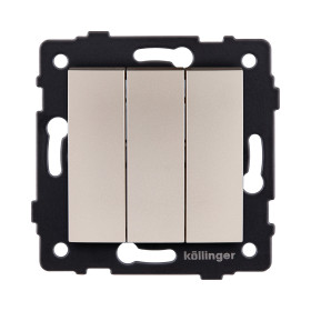 Выключатель 3-клавишный 10А/250В, изогнутый, золотой Kollinger REA-R-012GD для Aspekt, Eleganz, Reflex