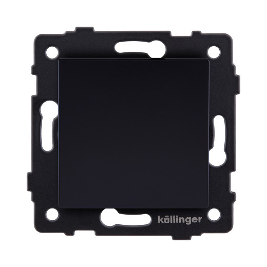 Выключатель 1-клавишный 10А/250В, черный Kollinger REA-S-001BK для Aspekt, Eleganz, Reflex