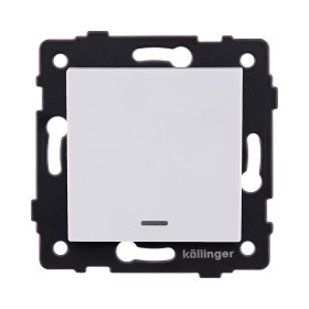Выключатель 1-клавишный 10А/250В с LED подсветкой, белый Kollinger REA-S-002WH для Aspekt, Eleganz, Reflex