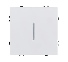 Выключатель 1-клавишный 10А/250В с LED подсветкой, белый глянцевый Kollinger Eclipse EC-007WG