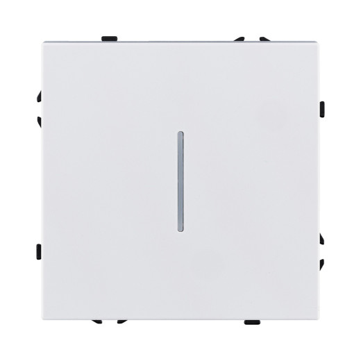 Выключатель 1-клавишный 10А/250В с LED подсветкой, белый глянцевый Kollinger Eclipse EC-007WG