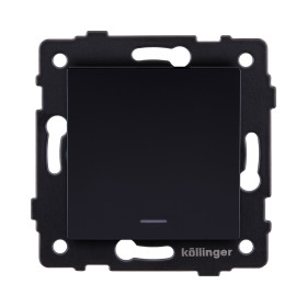 Выключатель 1-клавишный 10А/250В с LED подсветкой, черный Kollinger REA-S-002BK для Aspekt, Eleganz, Reflex