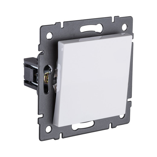 Выключатель 1-клавишный проходной 10А/250В, белый Kollinger REA-S-003WH для Aspekt, Eleganz, Reflex