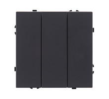 Трехклавишный выключатель 10А/250В Черный матовый Kollinger Eclipse EC-710BK