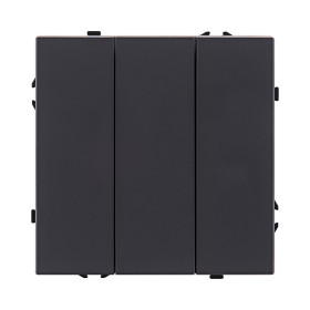 Трехклавишный выключатель 10А/250В Черный матовый Kollinger Eclipse EC-710BK