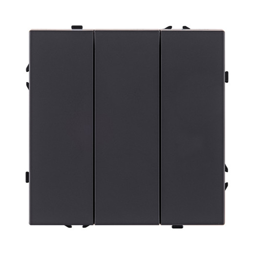 Трехклавишный выключатель 10А/250В Черный матовый Kollinger Eclipse EC-710BK