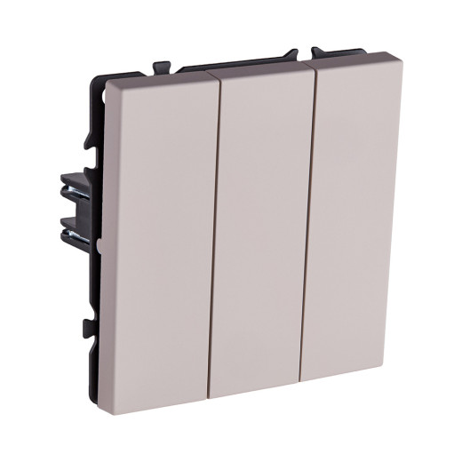 Трехклавишный выключатель 10А/250В Кашемир матовый Kollinger Eclipse EC-710CM