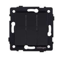 Выключатель 3-клавишный 10А/250В, черный матовый Kollinger REA-S-012BM для Aspekt, Eleganz, Reflex