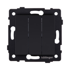 Выключатель 3-клавишный 10А/250В, черный матовый Kollinger REA-S-012BM для Aspekt, Eleganz, Reflex