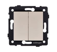 Выключатель 2-клавишный проходной 10А/250В, золотой Kollinger REA-S-009GD для Aspekt, Eleganz, Reflex