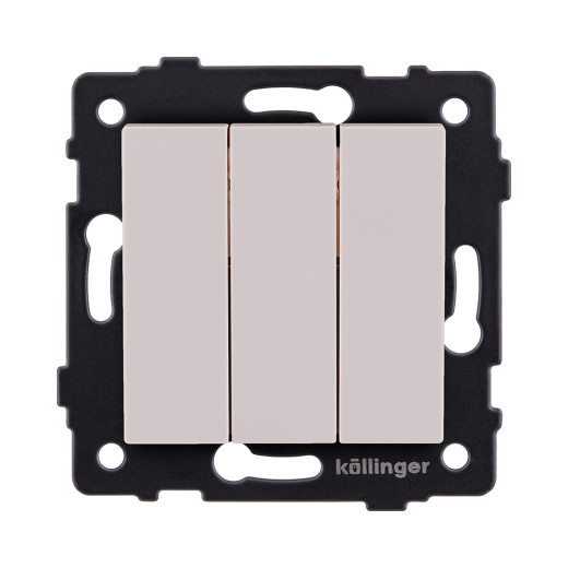 Выключатель 3-клавишный 10А/250В, кашемир матовый Kollinger REA-S-012CM для Aspekt, Eleganz, Reflex