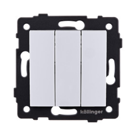 Выключатель 3-клавишный 10А/250В, изогнутый, белый Kollinger REA-R-012WH для Aspekt, Eleganz, Reflex