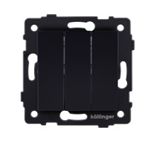 Выключатель 3-клавишный 10А/250В, черный Kollinger REA-S-012BK для Aspekt, Eleganz, Reflex