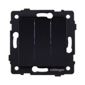 Выключатель 3-клавишный 10А/250В, черный Kollinger REA-S-012BK для Aspekt, Eleganz, Reflex