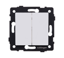 Выключатель кнопочный 2-клавишный 10А/250В, белый матовый Kollinger REA-S-011WM для Aspekt, Eleganz, Reflex