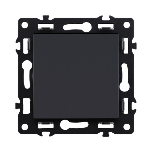 Выключатель 1-клавишный перекрестный 10А/250В, черный Kollinger Asthetik AS-003BK