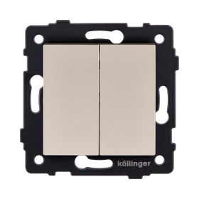 Выключатель 2-клавишный 10А/250В, золотой Kollinger REA-S-007GD для Aspekt, Eleganz, Reflex