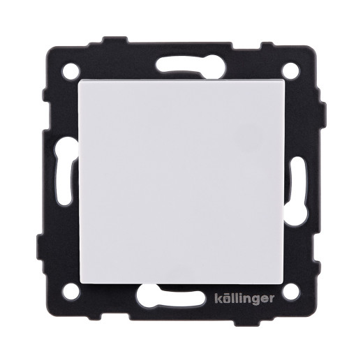 Выключатель кнопочный 1-клавишный 10А/250В, белый Kollinger REA-S-005WH для Aspekt, Eleganz, Reflex
