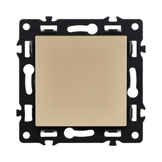 Выключатель кнопочный 1-клавишный 10А/250В, золотой Kollinger Asthetik AS-006GD