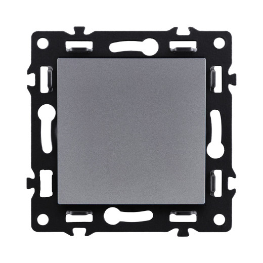 Выключатель 1-клавишный перекрестный 10А/250В, серый Kollinger Asthetik AS-003GY