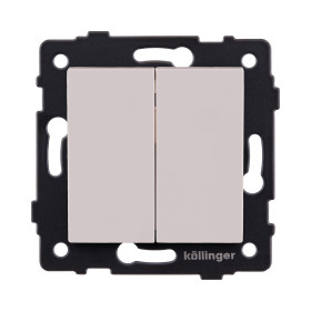 Выключатель 2-клавишный проходной 10А/250В, кашемир матовый Kollinger REA-S-009CM для Aspekt, Eleganz, Reflex