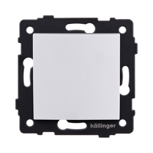 Выключатель 1-клавишный проходной 10А/250В, изогнутый, белый Kollinger REA-R-003WH для Aspekt, Eleganz, Reflex