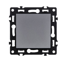 Выключатель кнопочный 1-клавишный 10А/250В, серый Kollinger Asthetik AS-006GY