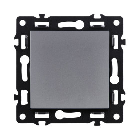 Выключатель кнопочный 1-клавишный 10А/250В, серый Kollinger Asthetik AS-006GY