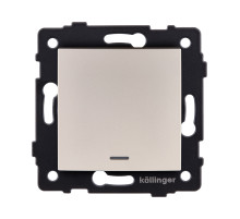 Выключатель 1-клавишный 10А/250В с LED подсветкой, изогнутый, золотой Kollinger REA-R-002GD для Aspekt, Eleganz, Reflex