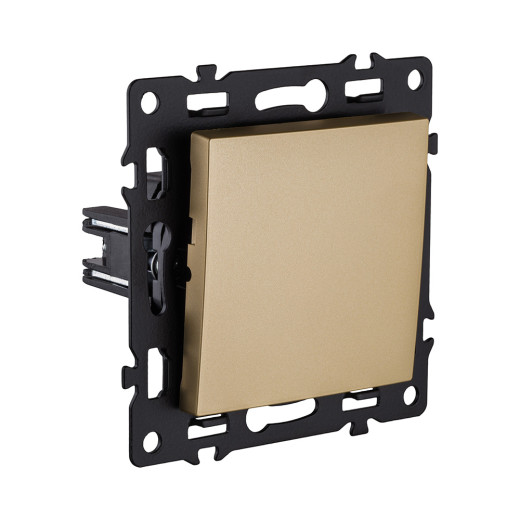 Выключатель 1-клавишный проходной 10А/250В, золотой Kollinger Asthetik AS-002GD