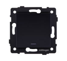 Выключатель 1-клавишный перекрестный 10А/250В с LED подсветкой, черный Kollinger REA-S-015BK для Aspekt, Eleganz, Reflex
