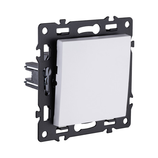 Выключатель кнопочный 1-клавишный 10А/250В, белый Kollinger Asthetik AS-006WH