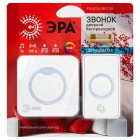 Звонок беспроводной Эра POLYCOLOR AG-M017F15 (AC) White Era