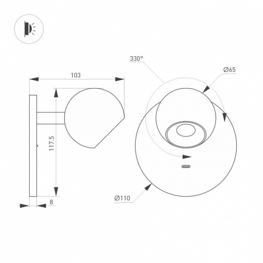 Бра Arlight OTTORI 058483