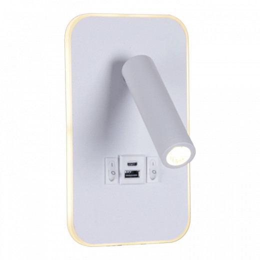 Бра 86204-9.2-001KT LED12W+USB WT