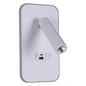 Бра 86204-9.2-001KT LED12W+USB WT