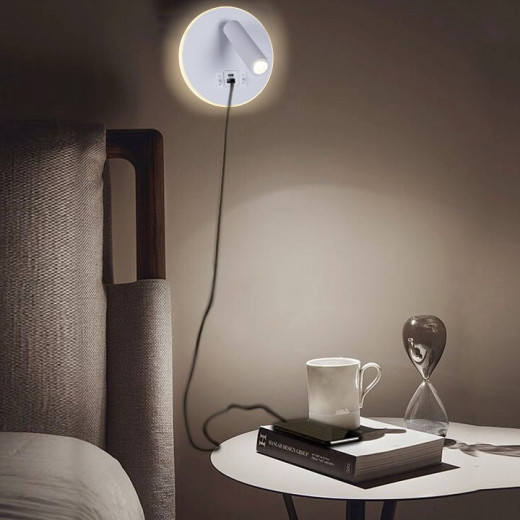 Бра 86203-9.2-001KT LED12W+USB WT