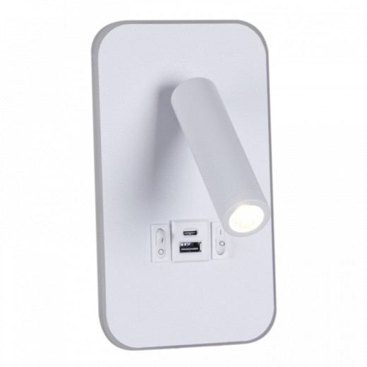 Бра 86204-9.2-001KT LED12W+USB WT