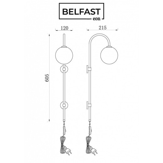 Бра Belfast Bryson 85043-1W BR MT