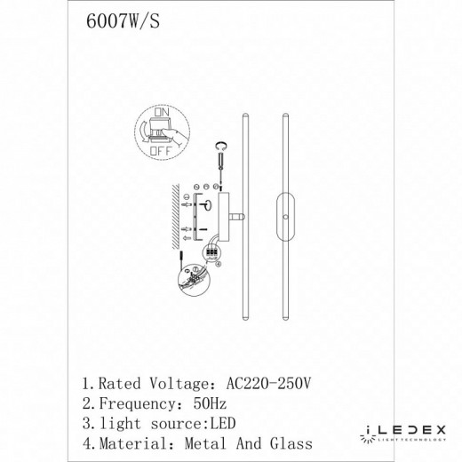 Бра iLedex Royal 6007W/S - 8W - 3000K GL