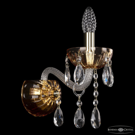 Бра Bohemia Ivele Crystal 5413 5413B/1/165 G Amber/M-1H
