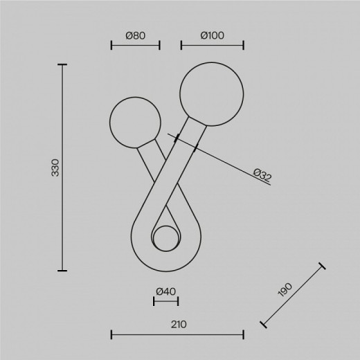 Бра Maytoni Vortex MOD476WL-02BS