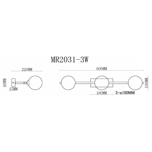 Бра MyFar Valency MR2031-3W